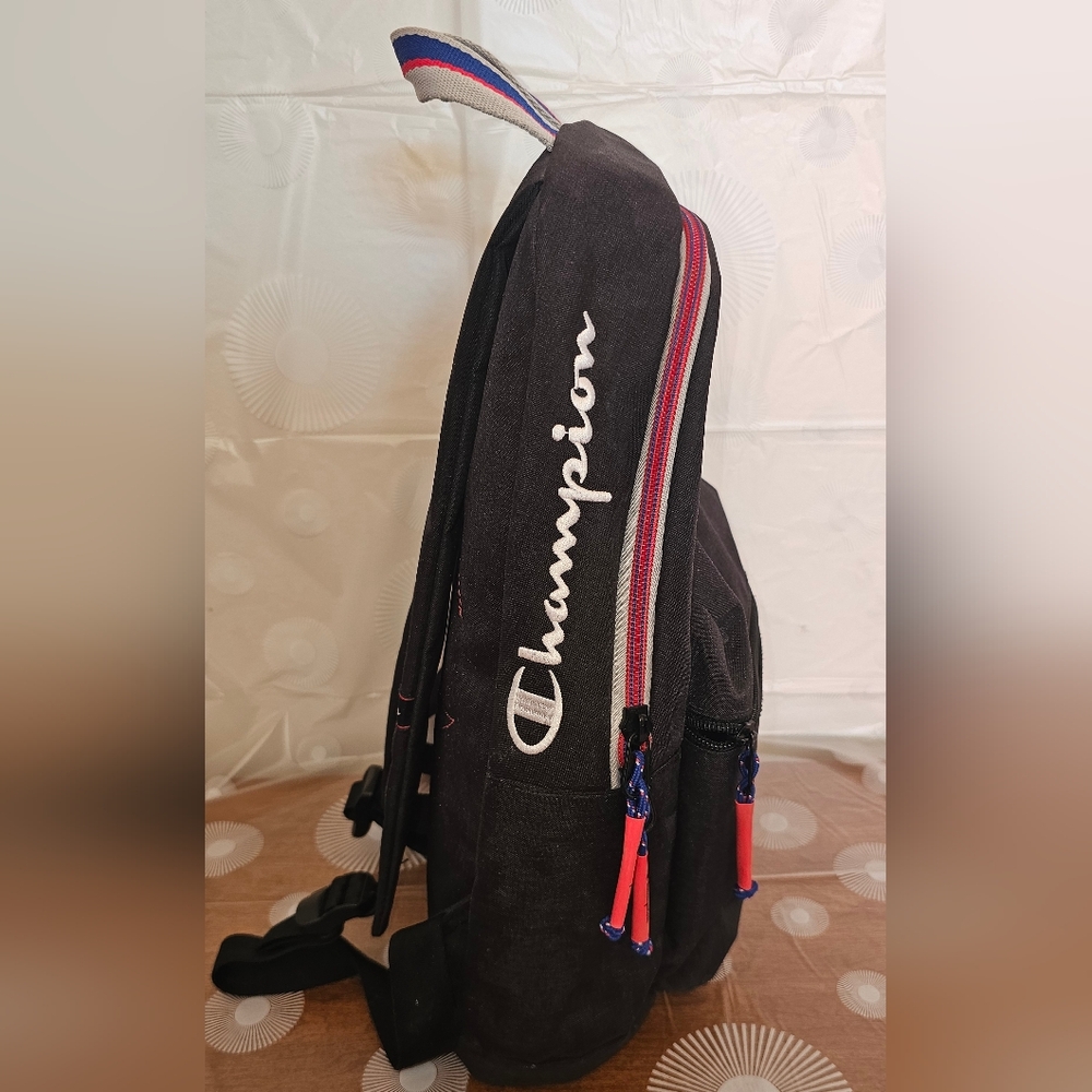 Champion Black Mini Backpack with Blue and Red details - Picture 2 of 7
